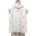 Christmas snowman print scarf in white soft fabric styled on a mannequin for winter fashion - 70*180cm / White