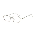 Gafas de sol de metal plateado irregular con montura geométrica de moda para hombres y mujeres - Montura Plateada Lentes Transparentes