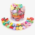 Cartoon fruit and flower kids hair clip set in a convenient plastic storage bucket - Fruit & Flower B 26pcs Boxed