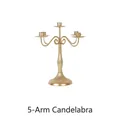 Candelabro clásico de hierro dorado de 5 brazos para mesa de comedor, 30 cm de altura - 5 brazos (30CM) / Dorado