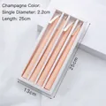 Set mit vier champagnerfarbenen Stabkerzen in minimalistischer Geschenkbox für Deko - 4er Set Durchmesser 2,2cm Höhe 25cm / Champagner (Blutorange)