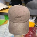 Brown washed cotton baseball cap with soft top and minimalist solid color design - One Size(Adjustable) / Washed Brown