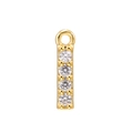 Detail of gold-plated bar pendant with four sparkling white round-cut zircon stones - Bar Pendant (DZ00020 Gold)
