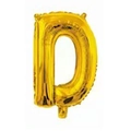 Golden letter D aluminum foil balloon 16 inch for wedding and birthday party decoration - Bright Gold D
