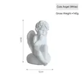Cute white angel resin figurine decor, 8cm height, sitting on a round base - Cute Angel (White)