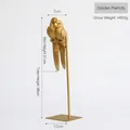 Nordic creative golden parrot resin statues on metal stand for home decor 38cm - Couple Parrot / Gold