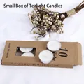 Set of 10 white tealight candles in a kraft paper window box with natural dried flowers - Tea Lights-10 Pack (1.5-2 Hours Burn Time)