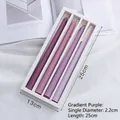 Set of 4 gradient purple tapered candles in a white window gift box 25cm length - Gradient Purple-Lavender Scented Candle / 4Pcs Set / Gradient Purple