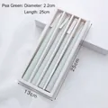 Set of 4 bean green taper scented candles in a white elegant gift box, 25cm length - Ocean Forest Scent-Set of 4 / Bean Green