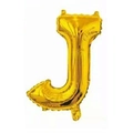 Golden letter J foil balloon with metallic finish for wedding and party decorations - Bright Gold J