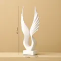 Modern white abstract wing statue decor, minimalist resin art sculpture, height 42.5cm - Great Ambition Wings / White