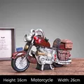 Modello di moto retrò rossa, ornamento vintage scultura, lunghezza 26 cm - Modello di Motocicletta Vintage - Rosso / 26cmx16cm