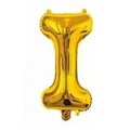 Shiny 16-inch gold foil balloon in the shape of letter I for wedding decoration - Bright Gold I