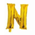 Golden 16-inch letter N aluminum foil balloon for elegant wedding party decorations - Bright Gold N