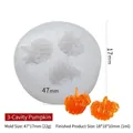 Stampo in silicone a 3 cavità a forma di zucca per candele Halloween fai-da-te - Zucca Piccola a 3 Cavità