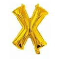 Golden 16-inch letter X aluminum foil balloon with metallic finish for party decor - Bright Gold X