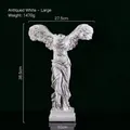 Large Nike of Samothrace sculpture in distressed white finish, height 38.5cm, weight 1470g - Distressed White - Large