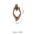 Modern abstract resin thinker statue in gold finish with unique coil texture, height 24cm - Coil Style Thinker Figurine Style A (A17-HP51399)