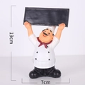 Nordic chef resin figurine holding a small blackboard, height 19cm, for cafe decor - Type D - Hands Up Blackboard (19cm)