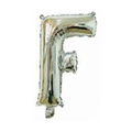 Metallic silver 16-inch letter F foil balloon for wedding and party decorations - Bright Silver F