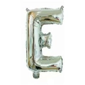16-inch silver foil balloon in capital letter E for wedding and party decorations - Bright Silver E