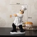 Resin chef wine rack sculpture with checkered base for restaurant and kitchen decor - F9-CS603 Standing Wine Rack