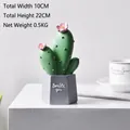 Pink Nordic artificial cactus resin ornament with hexagonal Smile You base 22cm - Large Cactus / Green