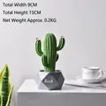 Ornamento cactus nordico con fiori rosa in vaso geometrico grigio per arredamento - Cactus Colonnare Piccolo / Verde