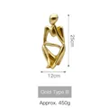 Modern Nordic golden resin thinker sculpture B style with matte metallic finish, 25cm height - Gold Thinker Figurine Style B (HBSK9508)