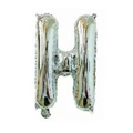 Silver letter H foil balloon for weddings, 16 inch metallic party decoration balloon - Bright Silver H