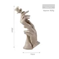 Escultura moderna de resina dorada manos con rosa, decoración de piedra de 30 cm alto - Manos sosteniendo Rosa / Color Arenisca