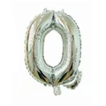 Silver 16-inch aluminum foil balloon shaped like the letter O with metallic shine - Bright Silver Q