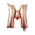 16-inch metallic rose gold letter M foil balloon for wedding party decoration - Rose Gold M