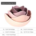 Set di ciotole a loto in ceramica Morandi con design a sfumatura viola e rosa - Set di 5 Ciotole Loto Viola