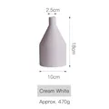 Minimalist ceramic vase in Almond White finish for dry flowers, 18cm height and 10cm wide - 10x18cm / White Apricot
