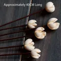 Noords keramisch vaasdecor met 40 cm ivoren houten bloemvormige geurstokjes set - Witte Lachende Peul (40 cm enkele tak)