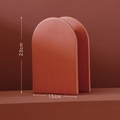 Modern red arched ceramic vase with matte finish, 23cm height for Nordic minimalist decor - 15x23cm / Coral