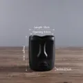 Mattschwarze Keramik-Gesichtsvase HP238 mit modernem abstraktem Relief für die Deko - Schwarz Klein (HP238)