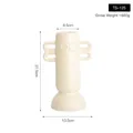 Jarrón minimalista de cerámica beige mate estilo abstracto con asas laterales huecas - Beige TS125