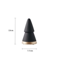 Décoration sapin de Noël minimaliste en céramique noir mat, socle doré, 13x7,7cm - Noir Petit