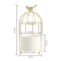 Soporte para plantas jaula dorada nórdica con maceta de cerámica, altura 20 cm - Maceta de Jaula de Pájaros Dorada / Dorado