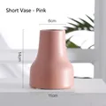 Jarrón de cerámica rosa estilo Morandi pequeño con acabado mate y diseño nórdico - Estilo Corto Rosa Fuerte