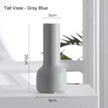 Jarrón de cerámica azul grisáceo mate de diseño minimalista para decoración de interiores - Estilo Alto Azul