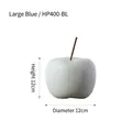 Decoración de manzana cerámica azul claro Morandi, altura 12cm y diámetro 12cm - Manzana azul grande