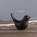 Moderne schwarze Keramik-Vogelskulptur matte Oberfläche Deko-Objekt HP250 7.6cm - Klein (HP250) / Schwarz