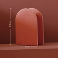Jarrón cerámico de arco geométrico terracota 23cm altura con diseño mate de doble capa - Rojo Coral Arco - Grande 555-2