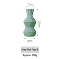 Moderne geometrische keramische vaas in mat grijsblauw met hoogte 25 cm en breedte 9 cm - Grijsblauw Stijl B-TK088