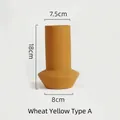 Jarrón geométrico minimalista de cerámica amarillo trigo con acabado mate y base cónica - Amarillo Trigo A-TK035