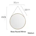 30cm Round brass mirror with hanging metal chain, elegant minimalist wall decoration - Brass Circular Mirror (Medium)
