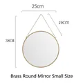 Minimalist gold brass round wall mirror with hanging chain, diameter 25cm size variant - Brass Circular Mirror (Small)